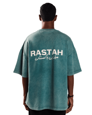 WASHED TEAL MADE IN PAK T-SHIRT (v2)