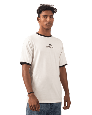 BLACK REGULAR FIT EMBROIDERED LOGO T SHIRT