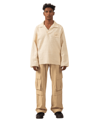 IVORY HANDWOVEN DOBBY SHIRT