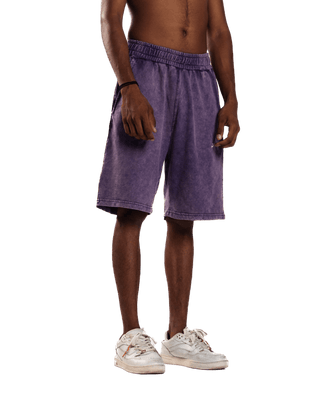 WASHED PURPLE LOGO SHORTS