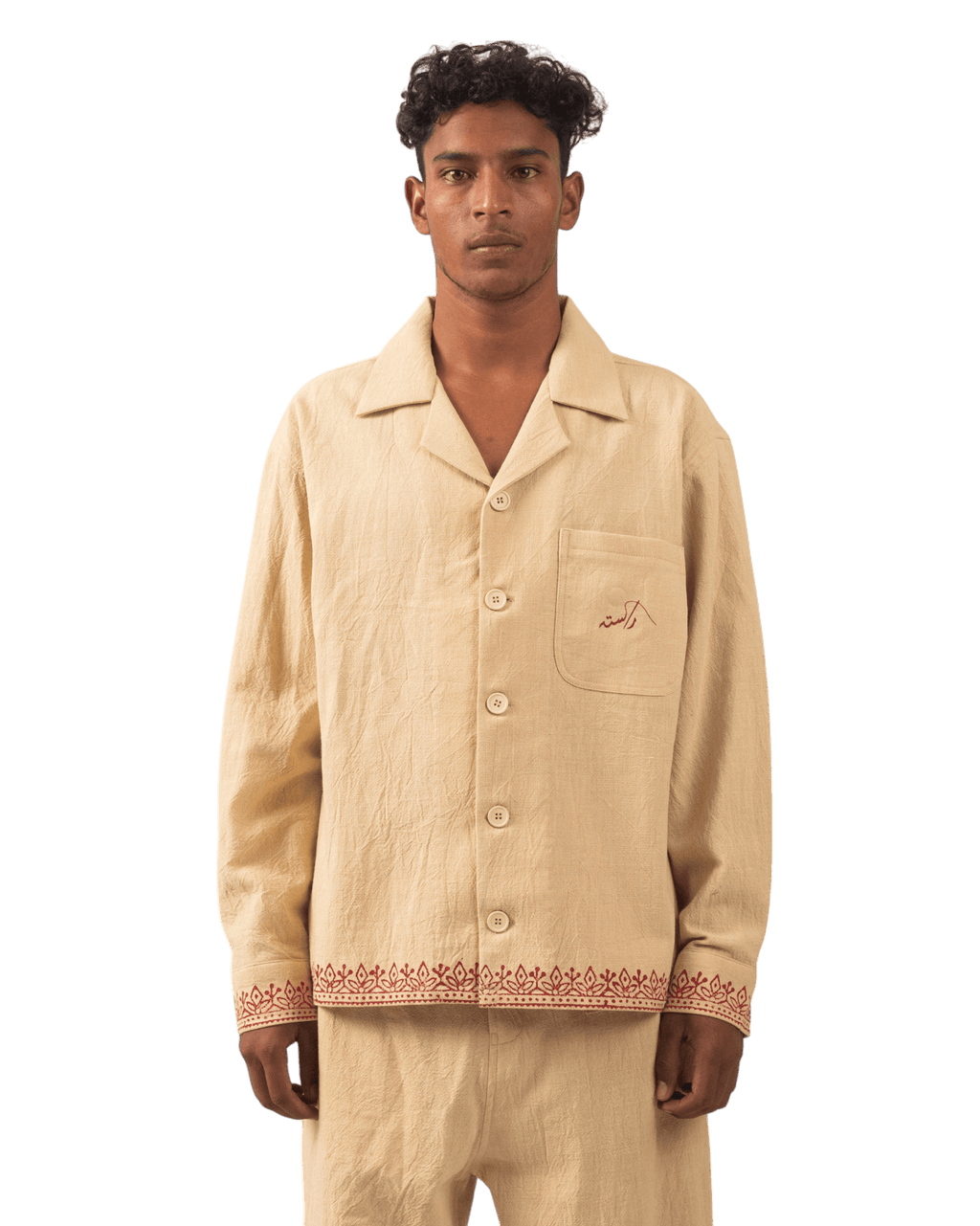 Kakhi Rasta Khaki block print khaddar button-down – Rastah
