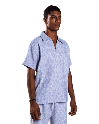 BLUE KHADDAR POLO