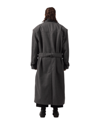 ASH GREY  WOOL TRENCH COAT