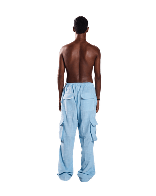 SKY BLUE KHADDAR CARGO PANTS