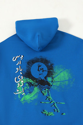 Like nobody does' sky blue hoodie