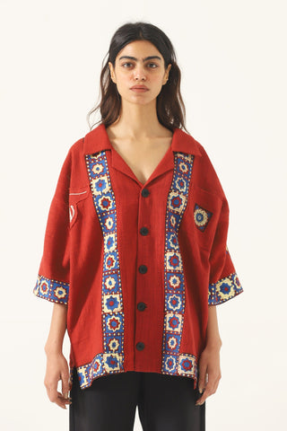 "Kahani" version 2 block print button-down