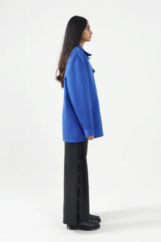 ROYAL BLUE SILK COACH JACKET - Rastah