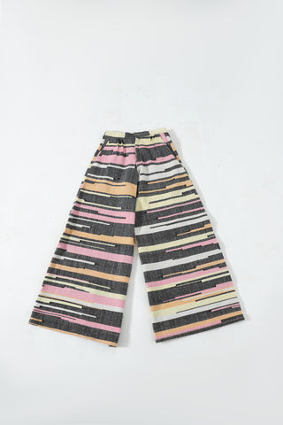 "LIFE IS LOADING" HANDWOVEN TROUSERS