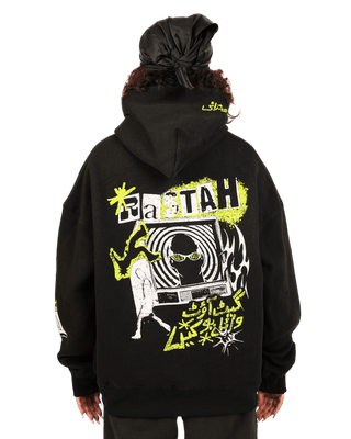 "NEON LIGHTS" BLACK HOODIE