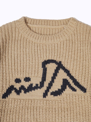 Creme Chunky Knit Logo Sweater
