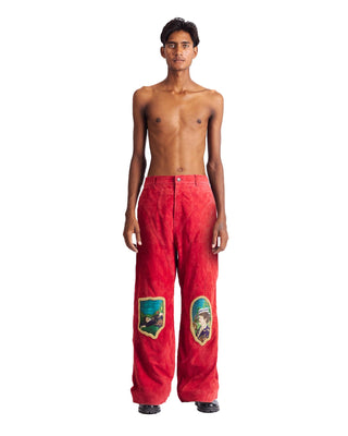 "CHRISTMAS CAROL" SUEDE TROUSERS