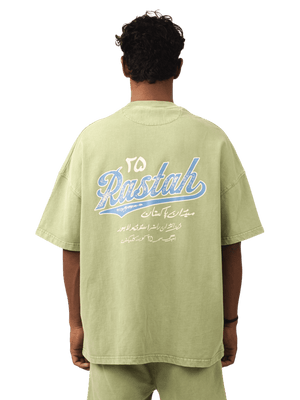 Faded matcha stone wash made in PAK T-shirt (V5)