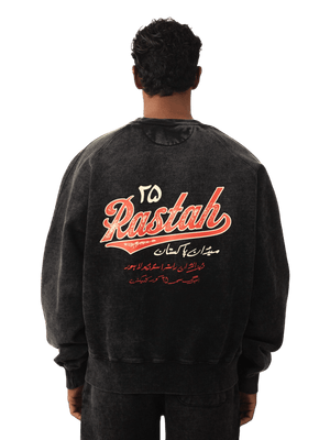 Black acid wash made in PAK sweatshirt (V5)