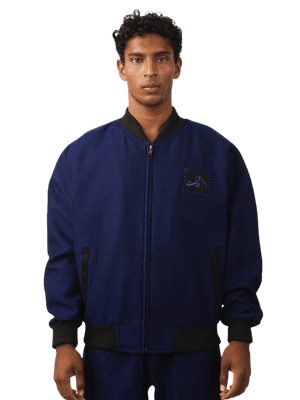 Blue diamond dobby bomber jacket (V5)
