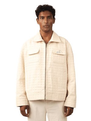 Beige handwoven chore jacket (V5)