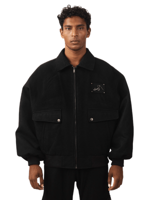 "95" oversized diamond dobby bomber jacket (V5)