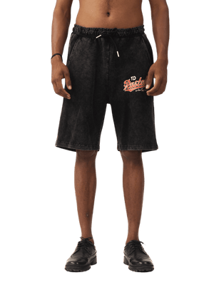 Black acid wash made in PAK shorts (V5)