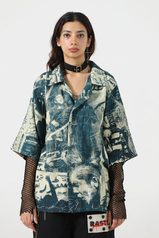 PRINTED HANDWOVEN BUTTON DOWN