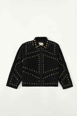 REVERSIBLE LEATHER PATCH JACKET