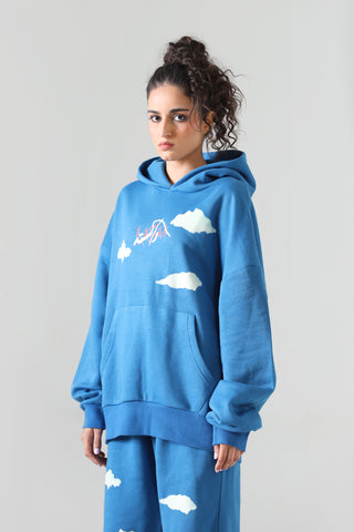 "LEARNING TO FLY" SKY BLUE HOODIE